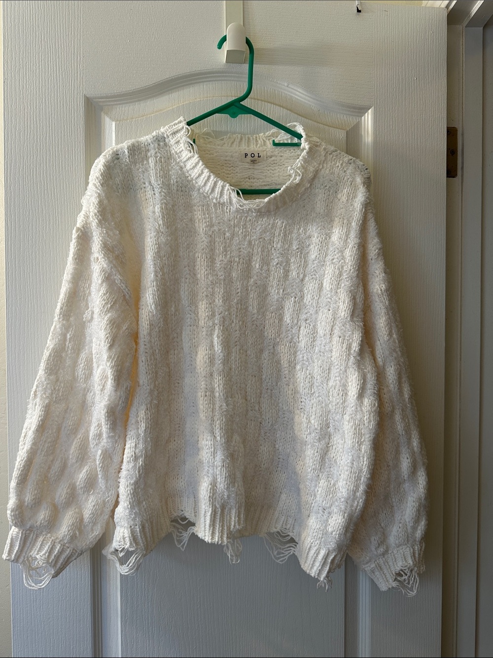 POL Soft Cream Crewneck Sweater